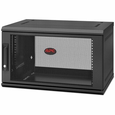 APC by Schneider Electric NetShelter WX 6U Single Hinged Wall-mount Enclosure 400mm Deep - For Networking, Airflow System - 6U Rack Height x 19&quot; Rack Width x 12.95&quot; Rack Depth - Wall Mountable - Black