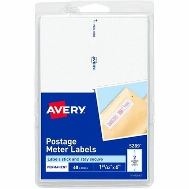 Avery&amp;reg; Address Label - 1 3/16" Width x 6" Length - Permanent Adhesive - Rectangle - White - Paper - 2 / Sheet - 30 Total Sheets - 60 Total Label(s) - 3