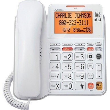 AT&amp;T CL4940 Standard Phone - White - 1 x Phone Line - Speakerphone - Answering Machine