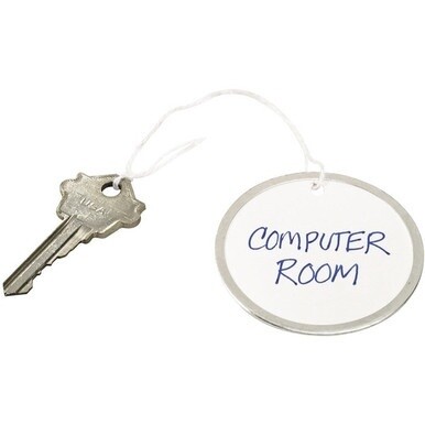 Avery&amp;reg; Metal Rim Key Tags - 2.25&quot; Diameter - Round - String Fastener - 500 / Box - Metal - White