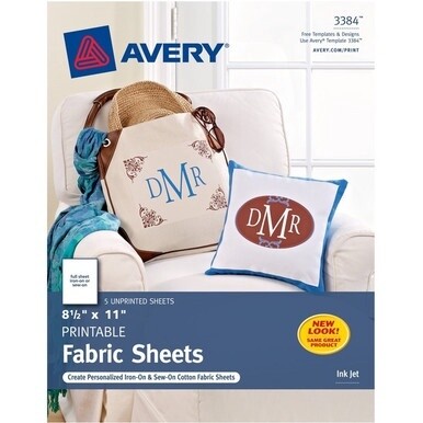 Avery&amp;reg; Printable Fabric Sheets - 8 1/2&quot; x 11&quot; - Matte - 6 / Carton - Printable - White