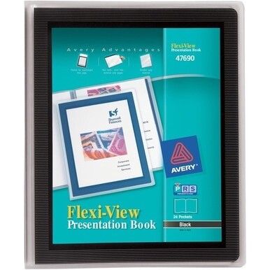 Avery&amp;reg; Flexi-View Presentation Book - Letter - 8 1/2" x 11" Sheet Size - 48 Sheet Capacity - Internal Pocket(s) - Polypropylene - Non-stick, Spill-free, Preprinted, Lightweight - 1 Each
