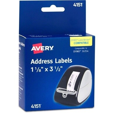 Avery&amp;reg; Direct Thermal Roll Multipurpose Labels - 3 1/2&quot; Width x 1 1/8&quot; Length - Permanent Adhesive - Rectangle - Direct Thermal - Clear - Film - 120 / Sheet - 1 Total Sheets - 120 Total Label(s) -