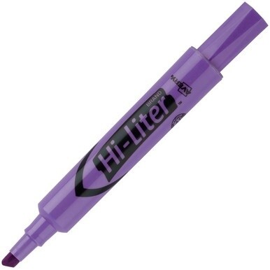 Avery&amp;reg; Desk Style Highlighters - Chisel Marker Point Style - Fluorescent Purple - Purple Barrel
