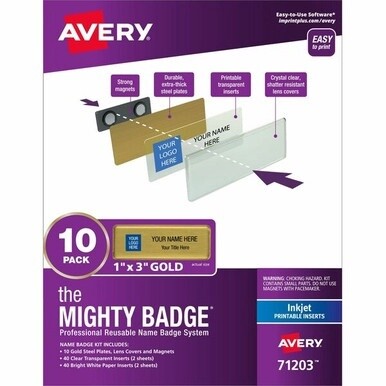 The Mighty Badge&amp;reg; Mighty Badge Professional Reusable Name Badge System - Gold