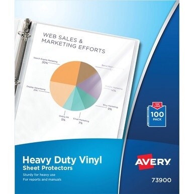 Avery&amp;reg; Heavy-Duty Sheet Protectors - 100 x Sheet Capacity - For Letter 8 1/2&quot; x 11&quot; Sheet - Clear - Vinyl - 100 / Box