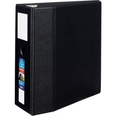 Avery&amp;reg; Heavy-Duty Black 5" Binder (79996) - Avery&amp;reg; Heavy-Duty 3 Ring Binder with Label Holder, 5" One Touch EZD&amp;reg; Rings, 2.3/4.8" Spine, 1 Black Binder (79996)