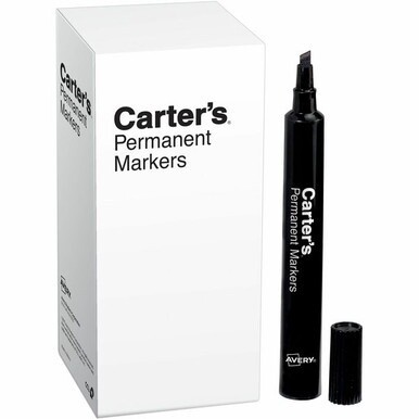 Avery&amp;reg; Large Desk-Style Permanent Markers - Chisel Marker Point Style - Black - 1 Dozen