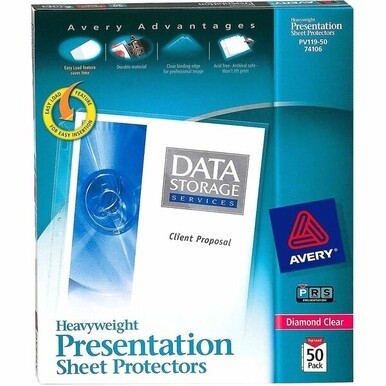 Avery&amp;reg; Heavyweight Sheet Protectors - For Letter 8 1/2&quot; x 11&quot; Sheet - Ring Binder - Diamond Clear - Polypropylene - 50 / Box