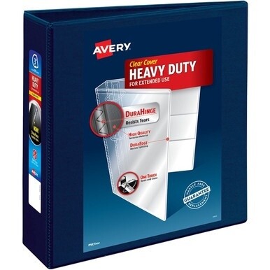 Avery&amp;reg; Heavy-Duty View Navy Blue 3&quot; Binder (79803) - Avery&amp;reg; Heavy-Duty View 3 Ring Binder, 3&quot; One Touch EZD&amp;reg; Rings, 3.5&quot; Spine, 1 Navy Blue Binder (79803)