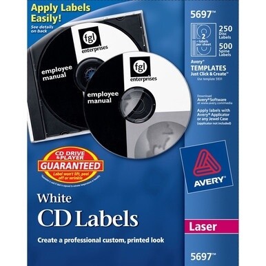 Avery&amp;reg; Customize CD/DVD Labels - Matte White - 750 Total Label(s) - 250 / Pack