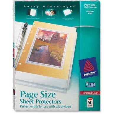 Avery&amp;reg; Page Size Sheet Protectors - 1 x Sheet Capacity - For Letter 8 1/2&quot; x 11&quot; Sheet - Ring Binder - Clear - Polypropylene - 50 / Box