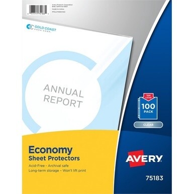 Avery&amp;reg; Economy Clear Sheet Protectors - Sheet Capacity - For Letter 8 1/2&quot; x 11&quot; Sheet - 3 x Holes - Ring Binder - Top Loading - Clear - Polypropylene - 5 / Carton