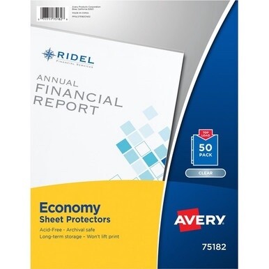 Avery&amp;reg; Economy Clear Sheet Protectors - 50 x Sheet Capacity - For Letter 8 1/2&quot; x 11&quot; Sheet - 3 x Holes - 3 x Rings - Ring Binder - Top Loading - Clear - Polypropylene - 10 / Carton