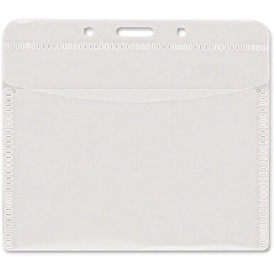 Advantus PVC-Free Horizontal Badge Holder - Support 4&quot; x 3&quot; Media - Horizontal - Polypropylene - 50 / Pack - Clear