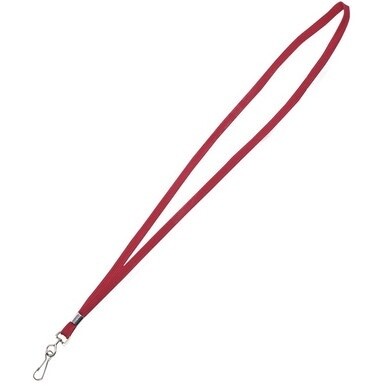 Advantus J-Hook Deluxe Lanyard - 24 / Box - 36&quot; Length - Red - Nylon, Cotton, Metal