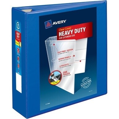 Avery&amp;reg; Heavy-Duty View Pacific Blue 3" Binder (79811) - Avery&amp;reg; Heavy-Duty View 3 Ring Binder, 3" One Touch EZD&amp;reg; Rings, 3.5" Spine, 1 Pacific Blue Binder (79811)