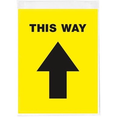 Avery&amp;reg; Floor Decal - 5 - This Way Print/Message - Rectangular Shape - Pre-printed, Tear Resistant, Wear Resistant, Non-slip, Water Resistant, UV Coated, Durable, Removable, Scuff Resistant - Vinyl