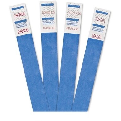 Advantus Tyvek Wristbands - 3/4&quot; Width x 9 3/4&quot; Length - Rectangle - Blue - Tyvek - 500 / Pack - Adhesive Closure