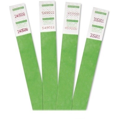 Advantus Tyvek Wristbands - 3/4&quot; Width x 9 3/4&quot; Length - Green - 500 / Pack
