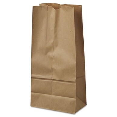 Grocery Paper Bags, 40 lb Capacity, #16, 7.75&quot; x 4.81&quot; x 16&quot;, Kraft, 500 Bags