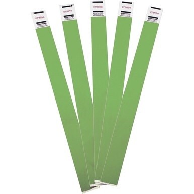 Advantus Tyvek&amp;reg; Wristbands - 100 / Pack - 9.8" Height x 0.8" Width Length - Green - Tyvek