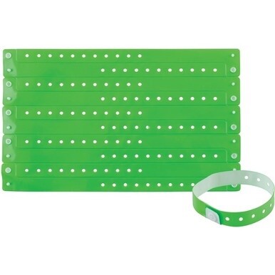 Advantus Colored Vinyl Wristbands - 100 / Pack - 0&quot; Height x 0.6&quot; Width x 9.8&quot; Length - Green - Vinyl