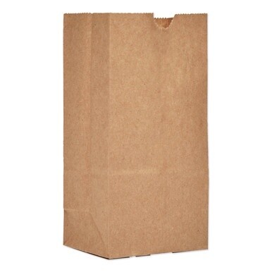 Grocery Paper Bags, 30 lb Capacity, #1, 3.5" x 2.38" x 6.88", Kraft, 500 Bags