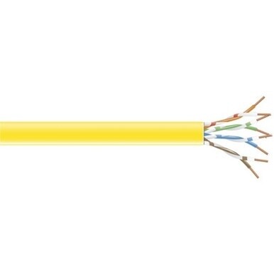 Black Box CAT6 250-MHz Solid Bulk Cable - 1000 ft Category 6 Network Cable for Network Device - First End: Bare Wire - Second End: Bare Wire - CM - 24 AWG - Yellow