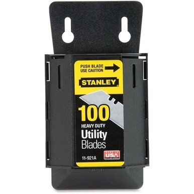 Stanley Heavy Duty Utility Blades Pack - 7.50&quot; Length - Wall Mountable - Carbon Steel - 1 / Pack - Silver, Black