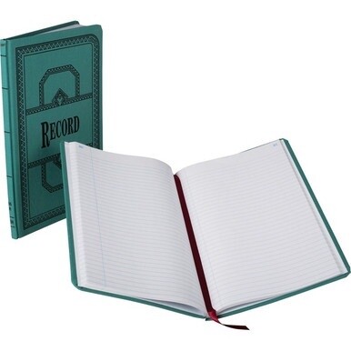 Boorum &amp; Pease Boorum 66 Series Blue Canvas Record Books - 150 Sheet(s) - Thread Sewn - 7.62" x 12.12" Sheet Size - Blue - White Sheet(s) - Blue, Red Print Color - Blue Cover - 1 Each