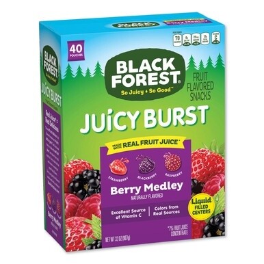 Juicy Burst Fruit Flavored Snack, Berry Medley, 32 oz, 40/Box