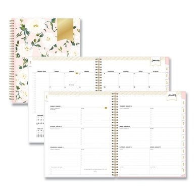 Day Designer Coming Up Roses Create-Your-Own Cover Weekly/Monthly Planner, 11 x 8.5, Blush/Cream Cover,12-Month(Jan-Dec):2024
