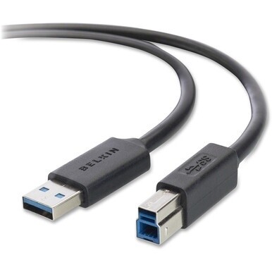 Belkin SuperSpeed USB 3.0 Cable - 10 ft USB Data Transfer Cable for Printer, Scanner, Portable Hard Drive, Keyboard - First End: 1 x 9-pin USB 3.0 Type A - Male - Second End: 1 x 9-pin USB 3.0 Type B 