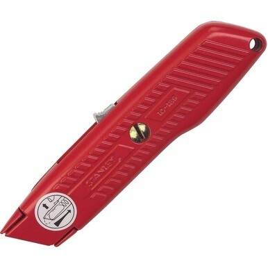 Stanley Self-retracting Utility Knife - 1 x Blade(s) - 5.63&quot; Handle - Straight Cutting - 0.8&quot; Height - Red