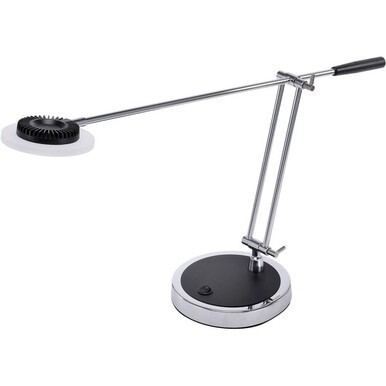 Bostitch Boom Arm Desk Lamp - 29.5&quot; Height - 8 W LED Bulb - Polished Metal - Adjustable, Flicker-free, Glare-free Light, Eco-friendly - 450 lm Lumens - Desk Mountable - Chrome - for Office, Workspace,