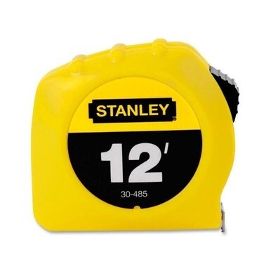 Stanley Tape Rule - 12 ft Length 0.5" Width - 1/16 Graduations - Imperial Measuring System - Plastic - 1 Each - Yellow