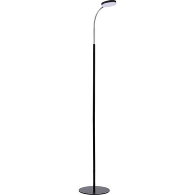 Bostitch Adjustable LED Floor Lamp - 52&quot; Height - 4.50 W LED Bulb - Flexible Neck, Adjustable Head, Flicker-free, Glare-free Light, Weighted Base - Floor-mountable - Black - for Reading, Room, Office