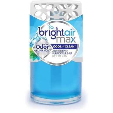 Bright Air Max Odor Eliminator - Gel - 4 fl oz (0.1 quart) - Cool + Clean - 1 Each - Phthalate-free, BHT Free, Odor Neutralizer, Paraben-free, Formaldehyde-free, NPE-free, Triclosan-free