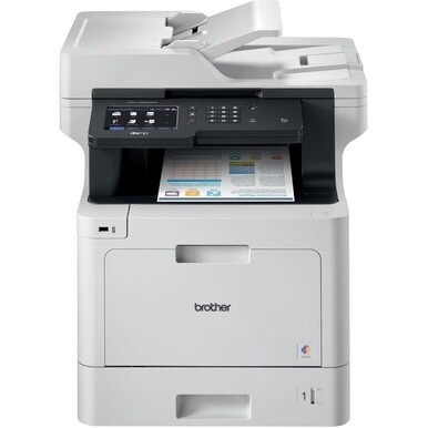 Brother Business Color Laser All-in-One MFC-L8900CDW - Duplex Print - Wireless Networking - Copier/Fax/Printer/Scanner - 33 ppm Mono/33 ppm Color Print - 2400 x 600 dpi class - 5&quot; LCD Touchscreen - Gi
