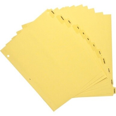 Business Source Monthly Clear Plastic Tab Index Dividers - Printed Tab(s) - Month - January-December - 12 Tab(s)/Set - 8.5&quot; Divider Width x 11&quot; Divider Length - Letter - 3 Hole Punched - Buff Buff Pap