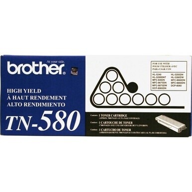 Brother TN580 Original Toner Cartridge - Laser - 7000 Pages - Black - 1 Each