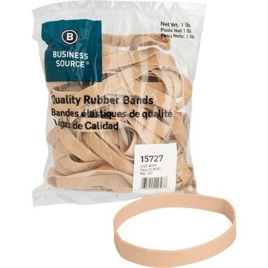Business Source Quality Rubber Bands - Size: #107 - 7&quot; Length x 0.6&quot; Width - Sustainable - 40 / Pack - Rubber - Crepe