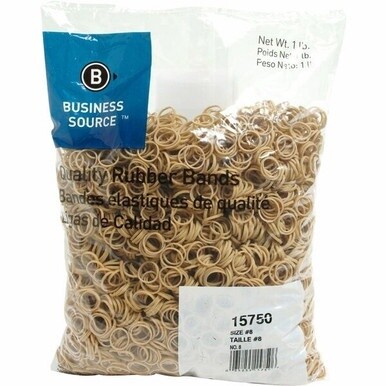 Business Source Quality Rubber Bands - Size: #8 - 0.9&quot; Length x 0.1&quot; Width - Sustainable - 5200 / Pack - Rubber - Crepe