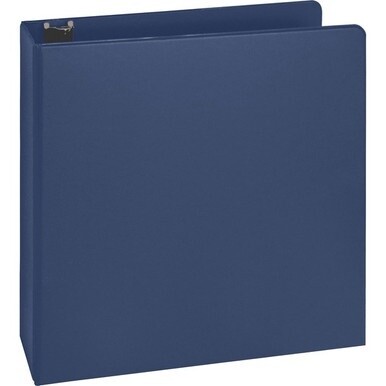 Business Source Basic Round Ring Binders - 2&quot; Binder Capacity - Letter - 8 1/2&quot; x 11&quot; Sheet Size - Round Ring Fastener(s) - Vinyl - Dark Blue - 1.52 lb - 1 Each