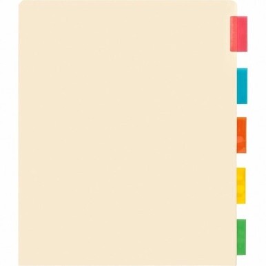 Business Source Color Tab Pocket Binder Dividers - Blank Tab(s) - 5 Tab(s)/Set - 9&quot; Divider Width x 11&quot; Divider Length - Letter - 8.50&quot; Width x 11&quot; Length - Buff Buff Paper Divider - Assorted Tab(s) -
