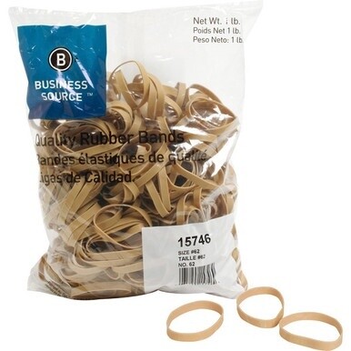 Business Source Quality Rubber Bands - Size: #62 - 2.5&quot; Length x 0.3&quot; Width - Sustainable - 450 / Pack - Rubber - Crepe