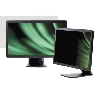 Business Source Widescreen Frameless Privacy Filter Black - For 24&quot; Widescreen LCD Monitor - 16:10 - Anti-glare - 1 Pack