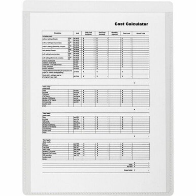 Business Source Self-Adhesive Shop Ticket Holders - 8.5&quot; x 11&quot; x - Vinyl - 50 / Box - Clear