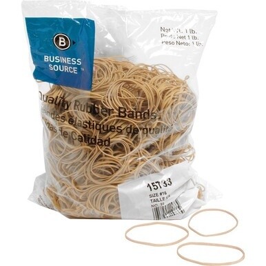 Business Source Quality Rubber Bands - Size: #16 - 2.5&quot; Length x 0.1&quot; Width - Sustainable - 1800 / Pack - Rubber - Crepe